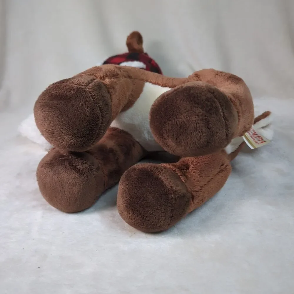 Rudolph The Red Nose Reindeer 14 in. Plaid Hunter Hat/Scarf Plush DanDee